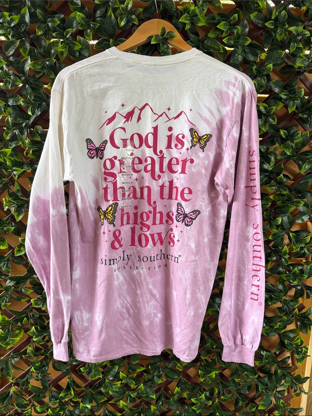 Simply Southern  'God is Greater' Long Sleeve Tee with Butterflies